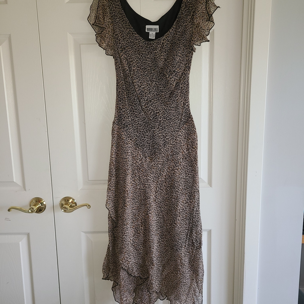 Silk Animal Print Midi Dress